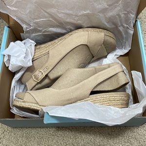 Espadrille wedges sandal sling back taupe lifestride
